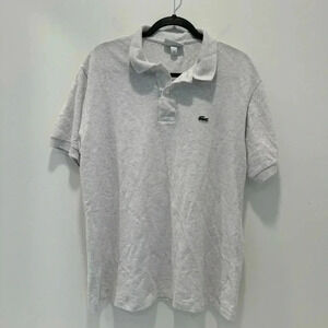 Lacoste Men's Short Sleeve Alligator Polo Shirt 100% Cotton Gray Size  XL